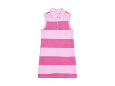 Lacoste Pique Sleeveless Dress (big Kid) Girl's Dress Albizia: Md (big Kid) In Pink