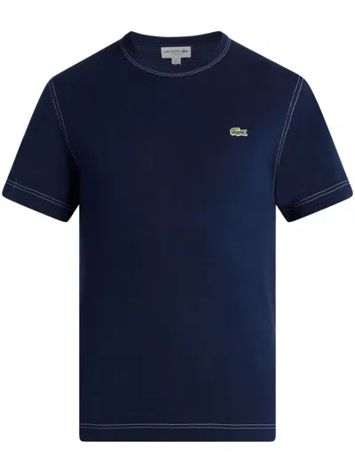 Lacoste Mens Classic Logo-embroidered Cotton-jersey T-shirt Navy In Navy Blue