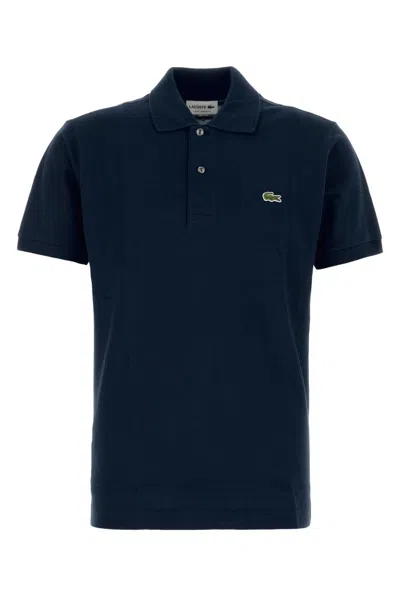 Lacoste Piquet Cotton Polo In Blue