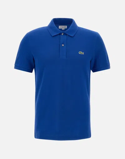 Lacoste Piquet Cotton Polo Shirt In Blue