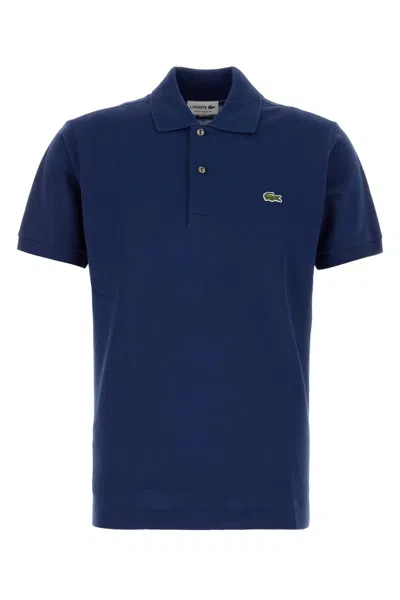 Lacoste Piquet Cotton Polo Shirt In Blue