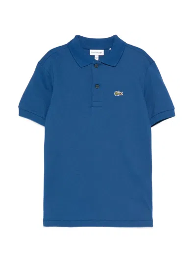 Lacoste Kids' Pique-texture Polo Shirt In Blue