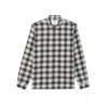 Lacoste Plaid Button-down Shirt With Crocodile Green Accents In Black