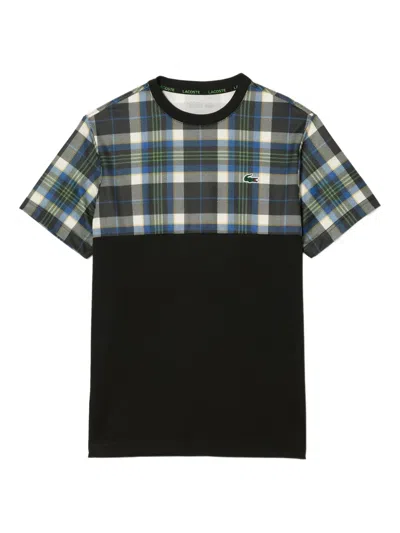 Lacoste Plaid-panel T-shirt In Multi