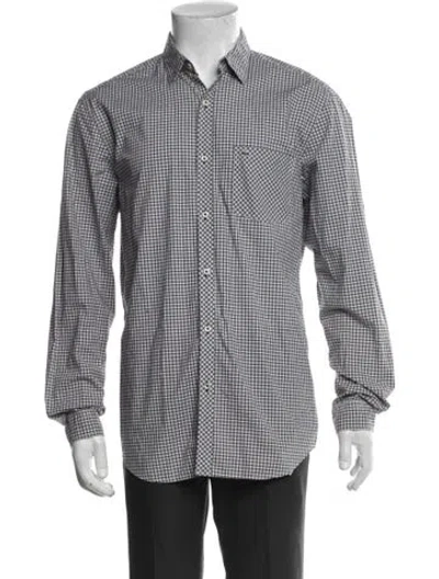 Pre-owned Lacoste Plaid Print Long Sleeve Shirt In Black