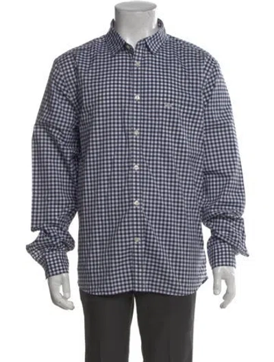 Pre-owned Lacoste Plaid Print Long Sleeve Shirt In Blue