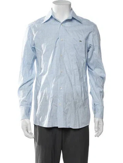 Pre-owned Lacoste Plaid Print Long Sleeve Shirt In Blue