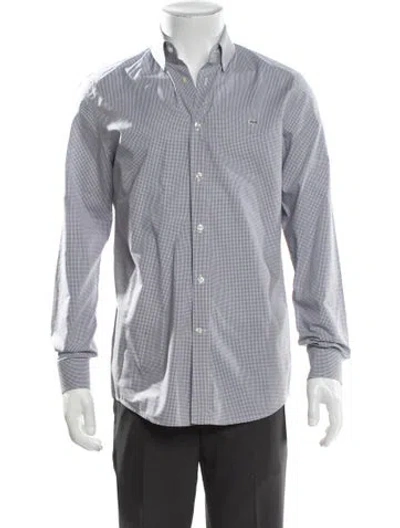 Pre-owned Lacoste Plaid Print Long Sleeve Shirt In Gray