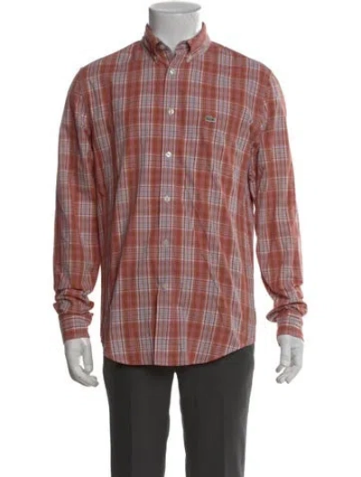 Pre-owned Lacoste Plaid Print Long Sleeve Shirt In Multi