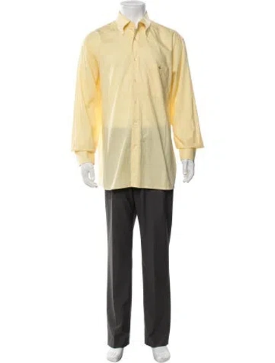 Pre-owned Lacoste Plaid Print Long Sleeve Shirt In Yellow