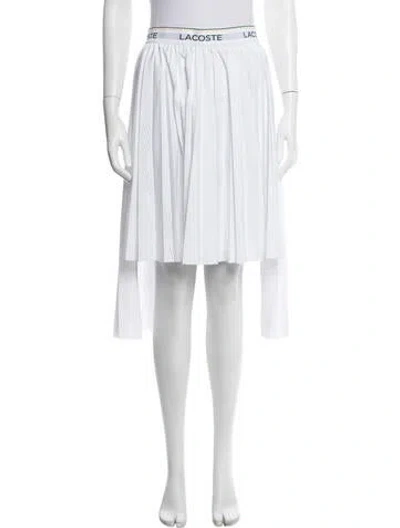 Pre-owned Lacoste Pleated Accents Midi Length Skirt In White