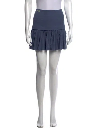 Pre-owned Lacoste Pleated Accents Mini Skirt W/ Tags In Blue