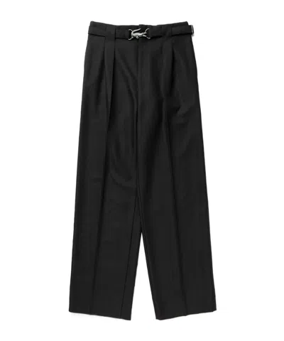 Lacoste Pleated Casual Pants In Black