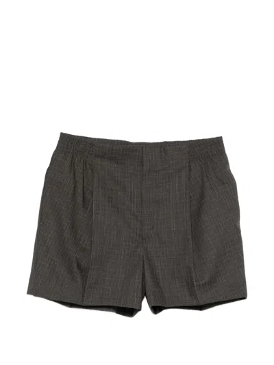 Lacoste Pleated Check-pattern Shorts In Black