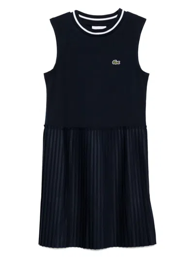 Lacoste Kids' Pleated Dress In Blue