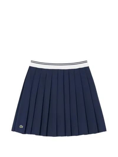 Lacoste Kids' Pleated Logo Skirt In Blue