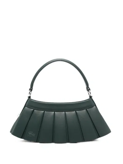 Lacoste Pleated Logo-embossed Tote Bag In Purple