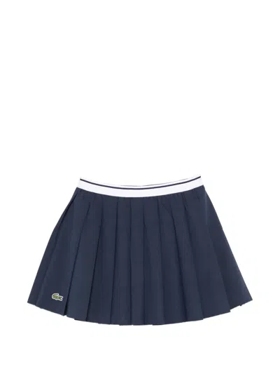 Lacoste Kids' Pleated Logo-patch Skort In Blue