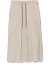 Lacoste Pleated Maxi Skirt In Neutrals