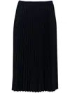 Lacoste Pleated Midi Skirt In Blue
