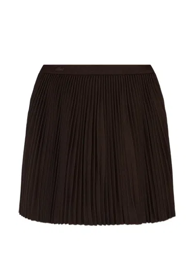 Lacoste Pleated Mini Skirt In Brown