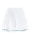 Lacoste Loulou Pleated Viscose Blend Mini Skirt In White