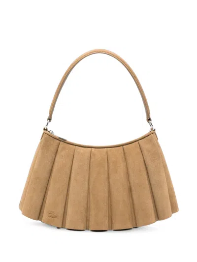 Lacoste Pleated Suede Backpack In Pattern