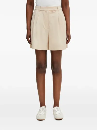 Lacoste Pleated Tailored Shorts In Neutral