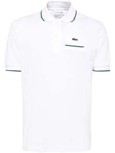 Lacoste Pocket Accent Polo Shirt In White