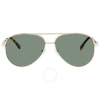 Lacoste Polarized Green Pilot Unisex Sunglasses L233sp 714 60 In Gold / Green