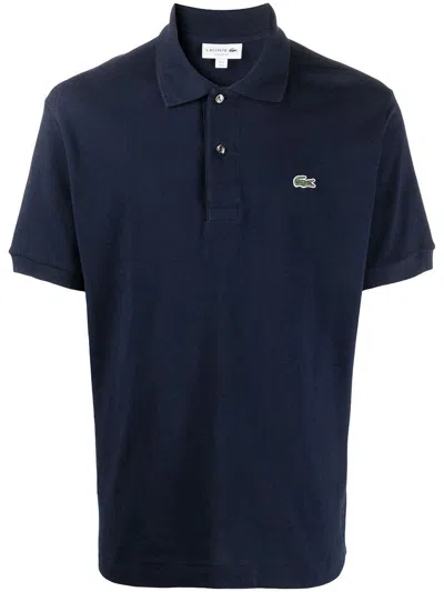 Lacoste Logo Patch Short-sleeved Polo Shirt In Black