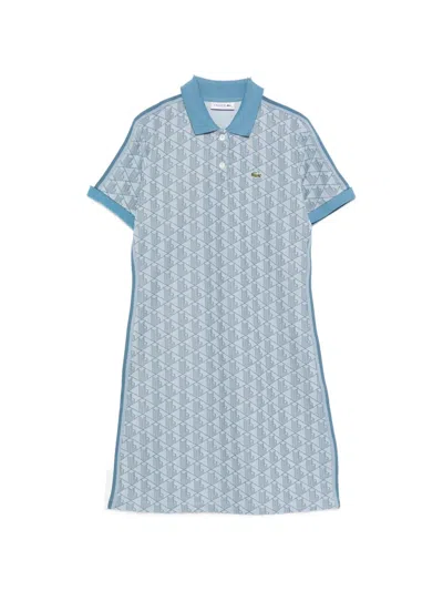 Lacoste Polo-collar Mini Dress In Blue