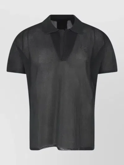 Lacoste Polo Collar Short Sleeve Mens Shirt In Black