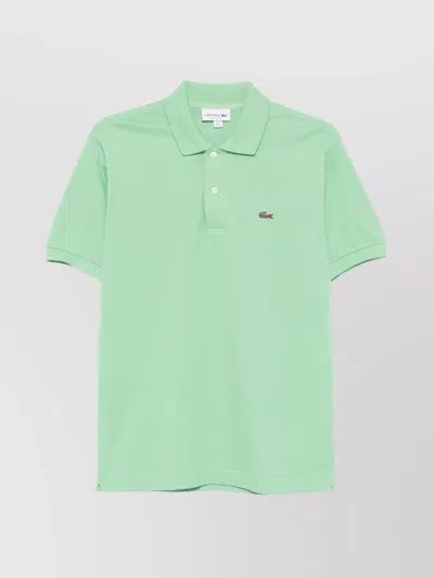 Lacoste Polo Collar Short Sleeves With Side Slits In Green