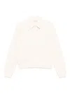Lacoste Polo-collar Sweatshirt In Neutrals