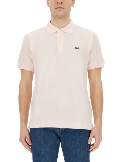 Lacoste Polo Con Logo In Pink