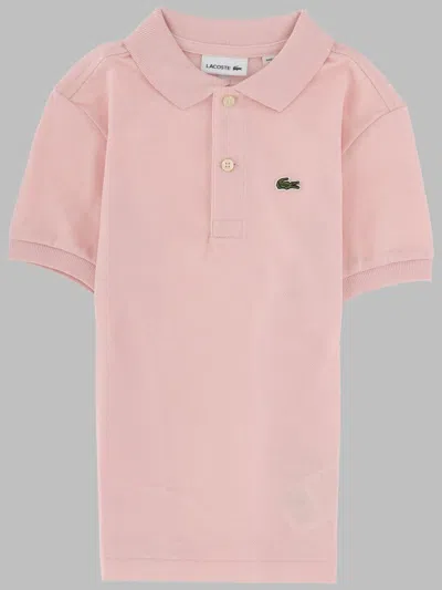 Lacoste Polo Con Logo In Pink