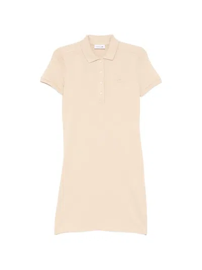 Lacoste Polo Dress In Neutral