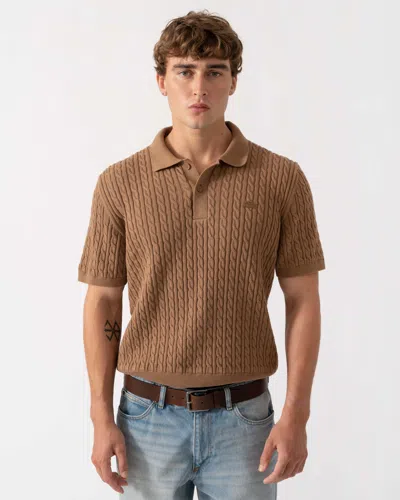 Lacoste Classic Fit Cable Knit Cotton Polo Shirt In Multi