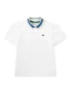 Lacoste Boys Petit Pique Polo Shirt In White