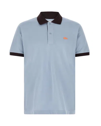 Lacoste Polo Piquet Contrasti Chambray Buffalo In Blue