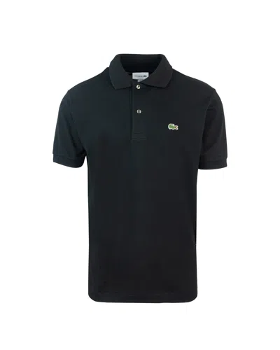 Lacoste Stretch Pique Short-sleeve Slim Fit Polo Shirt In Black