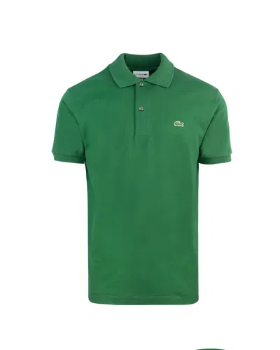 Lacoste Stretch Pique Short-sleeve Slim Fit Polo Shirt In Green