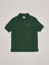 Lacoste Green Polo For Boy Shirt With Crocodile In Verde