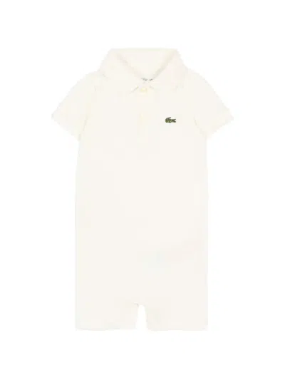 Lacoste Babies' Polo Rompers In White