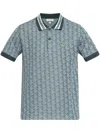 Lacoste Monogram Pattern Polo Shirt In Blue