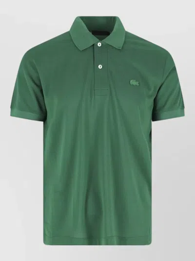 Lacoste Polo Shirt Collar Short Sleeves In Green