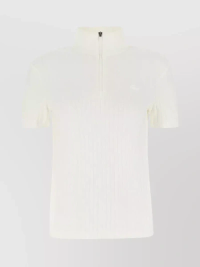Lacoste Polo Shirt In Stretch Viscose Blend In Cream