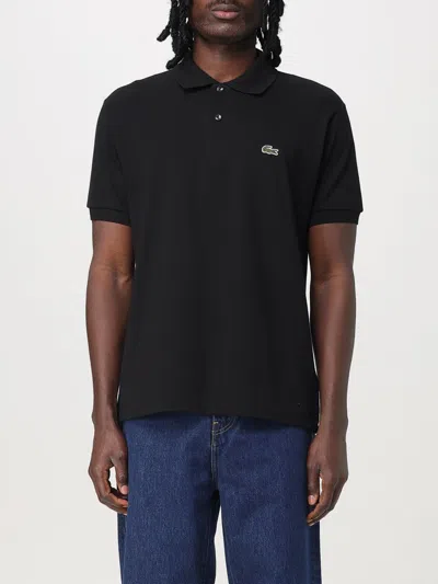 Lacoste Stretch Pique Short-sleeve Slim Fit Polo Shirt In Black