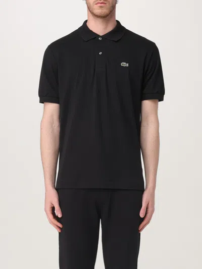 Lacoste Stretch Pique Short-sleeve Slim Fit Polo Shirt In Black